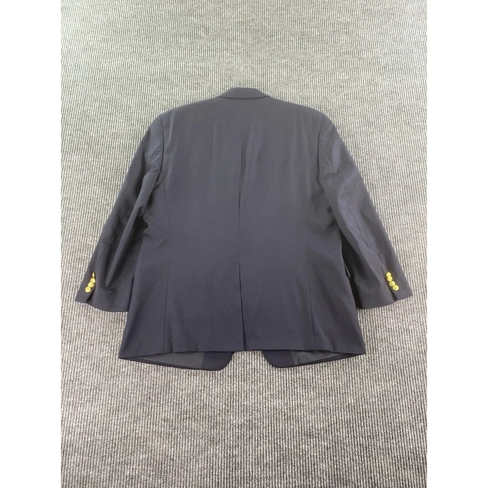 Ralph Lauren Blazer 46 R Navy Wool Gold Button Logo University Premium Sport LRL